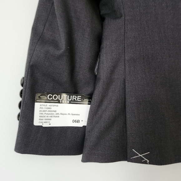 FABIAN Couture 1910 BOY’s Power Stretch Suit Separates in Charcoal - BLAZER 6B - Picture 9 of 16